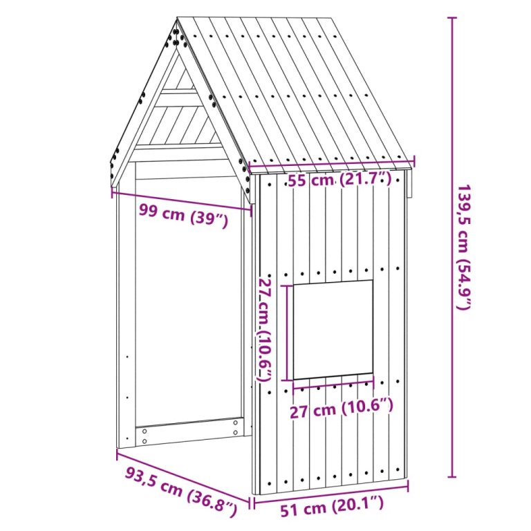 Krov za dječji krevet bijeli 55x99x139,5 cm masivna borovina