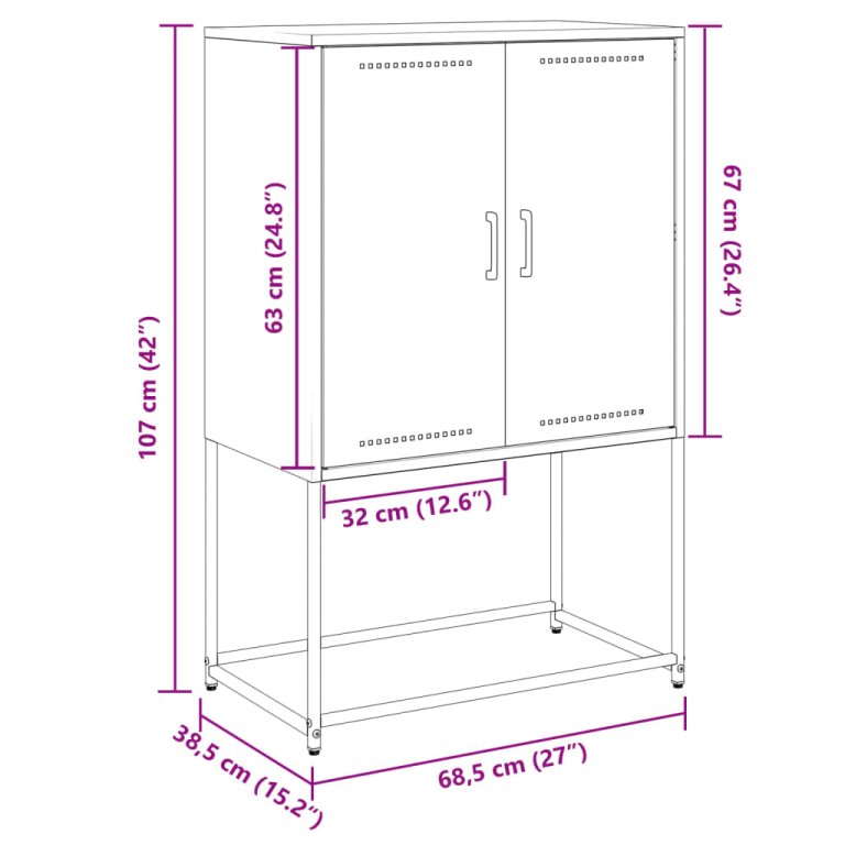 TV ormarić maslinastozeleni 68x39x60,5 cm čelični