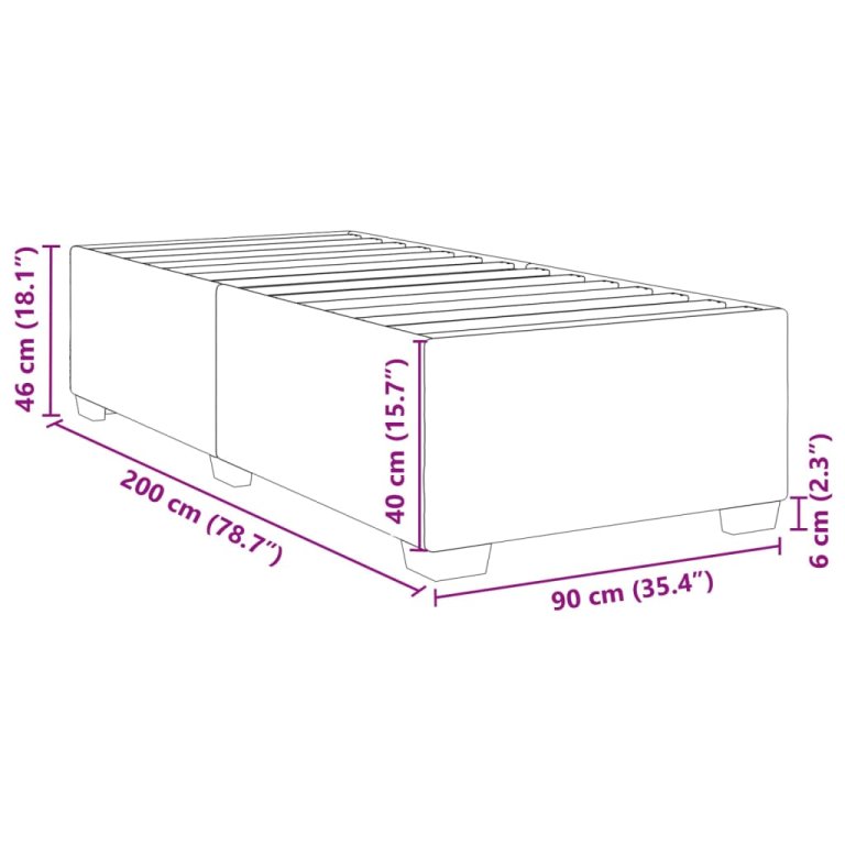 Okvir za krevet crni 90x200 cm od tkanine