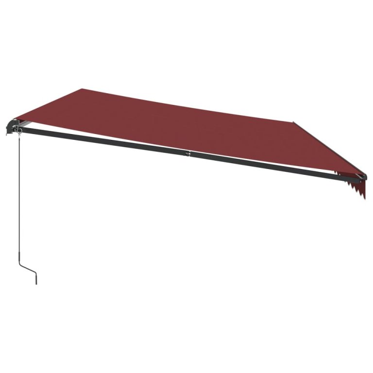 Tenda na ručno uvlačenje s LED svjetlima bordo 600 x 350 cm