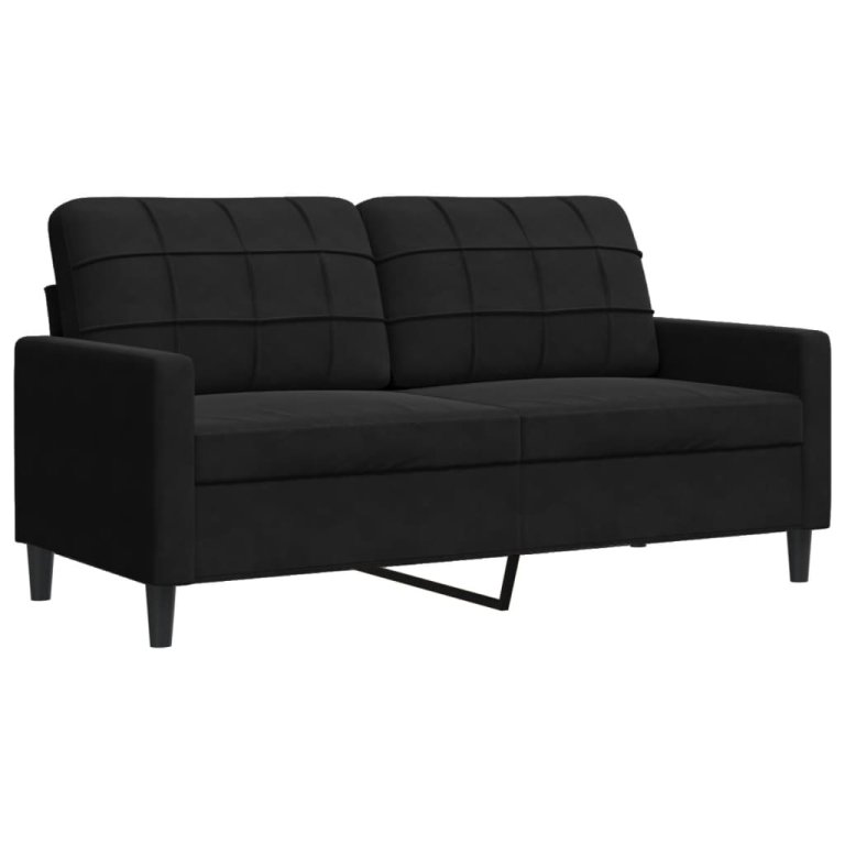 2-dijelni set sofa s jastucima crni baršunasti