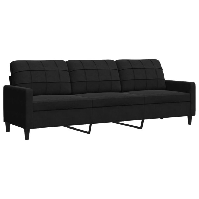 2-dijelni set sofa s jastucima crni baršunasti