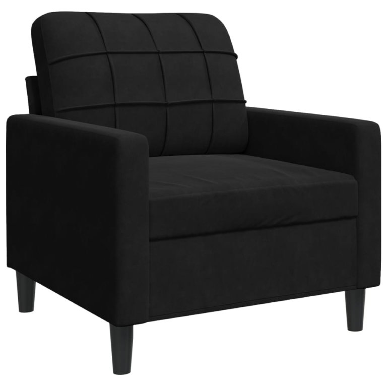 3-dijelni set sofa s jastucima crni baršunasti