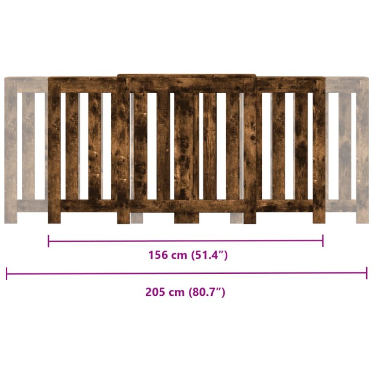 Pokrov za radijator hrasta sonome 205x21,5x83,5 cm