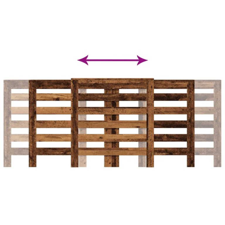 Pokrov za radijator boja staro drvo 205x21,5x83,5 cm drveni