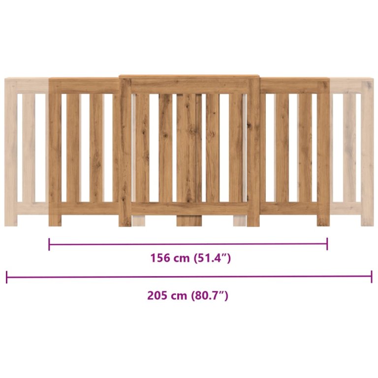 Pokrov za radijator boja artisian hrast 205x21,5x83,5 cm drveni