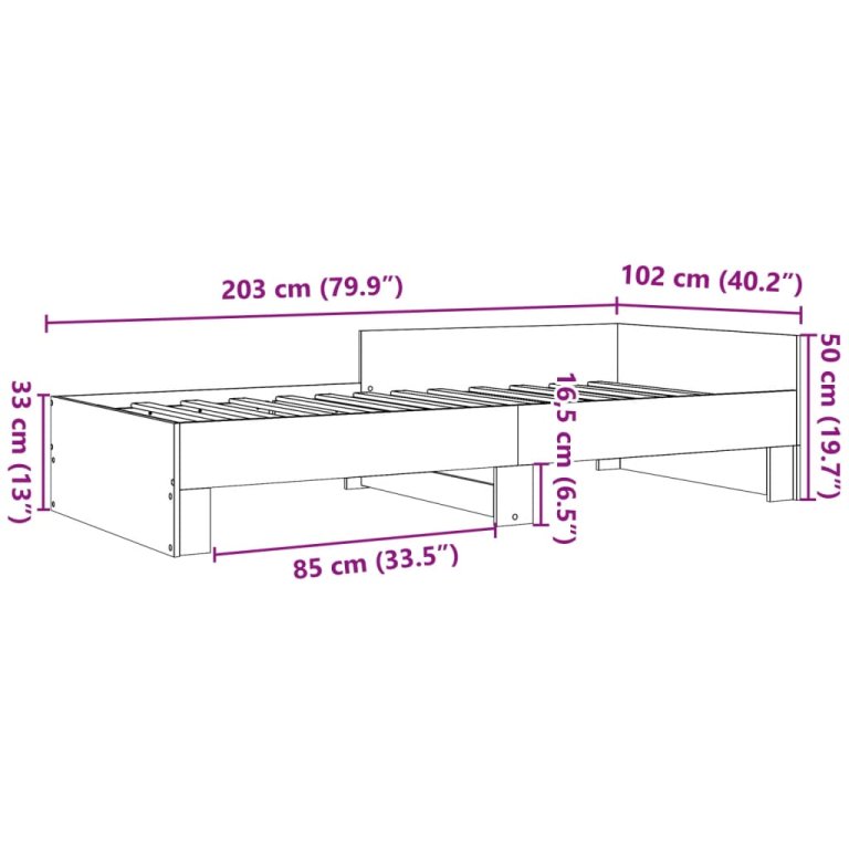 Okvir za krevet boja hrasta 100x200 cm od konstruiranog drva