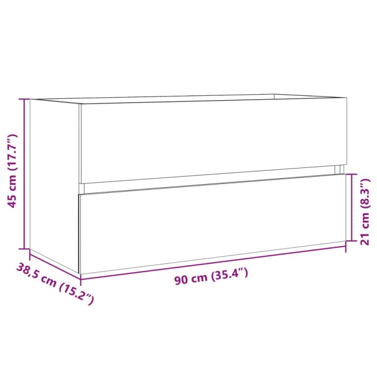 Ormarić za umivaonik boja hrasta sonome 90x38,5x45 cm iverica