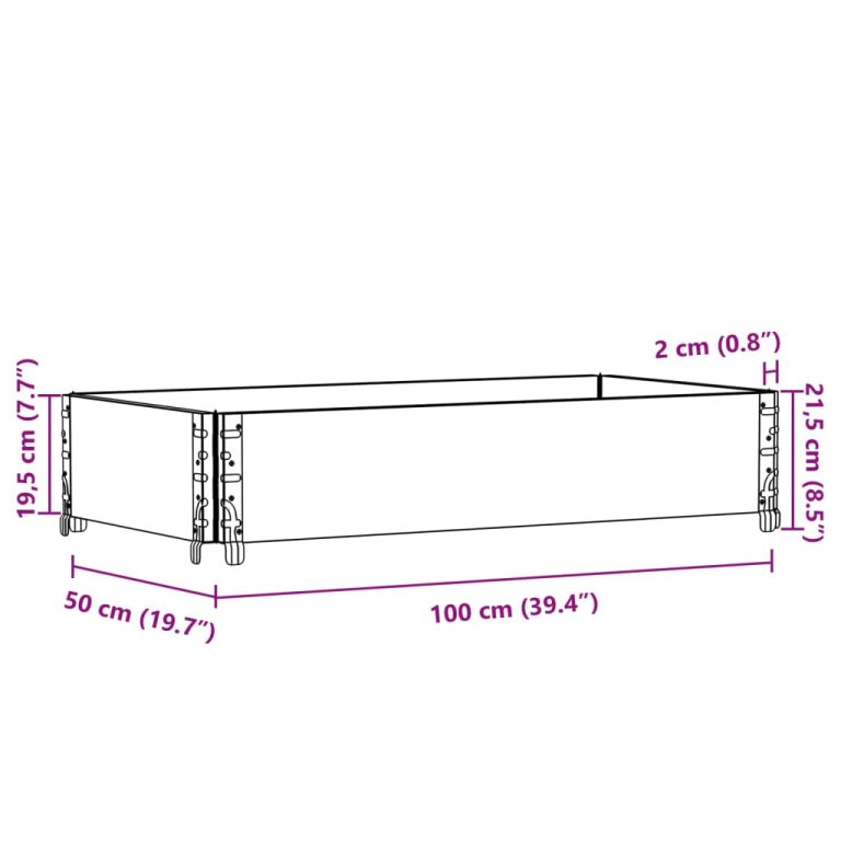 Vrtna sadilica 100 x 50 cm od masivne borovine