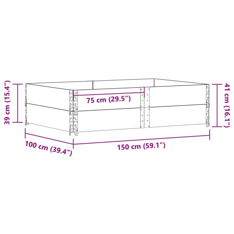 Vrtna sadilica 150x100 cm od masivne borovine