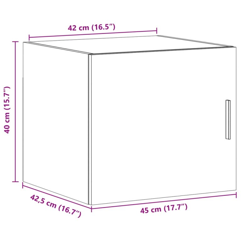 Zidni ormarić boje hrasta 45 x 42,5 x 40 cm konstruirano drvo