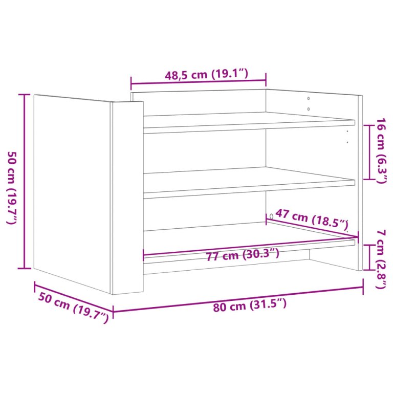 Stolić za kavu smeđa boja hrasta 80x50x50 cm konstruirano drvo