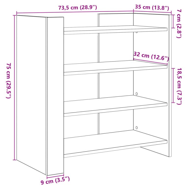 Komoda boja hrasta sonome 73,5x35x75 cm konstruirano drvo