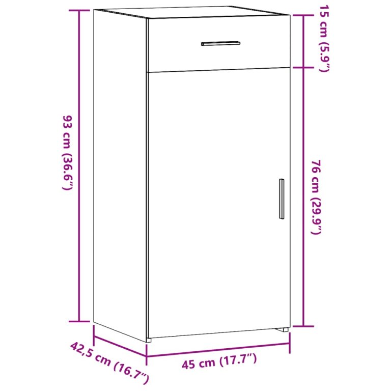 Komoda boja hrasta sonome 45 x 42,5 x 93 cm konstruirano drvo