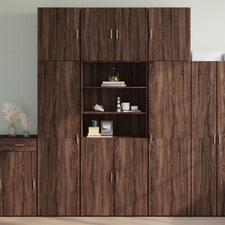 Visoka komoda boja hrasta 80x42,5x249 cm od konstruiranog drva