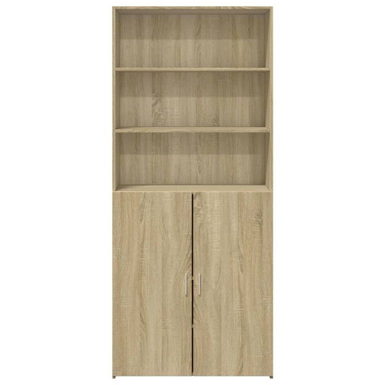 Visoka komoda boja hrasta sonome 80 x 42,5 x 185 cm drvena