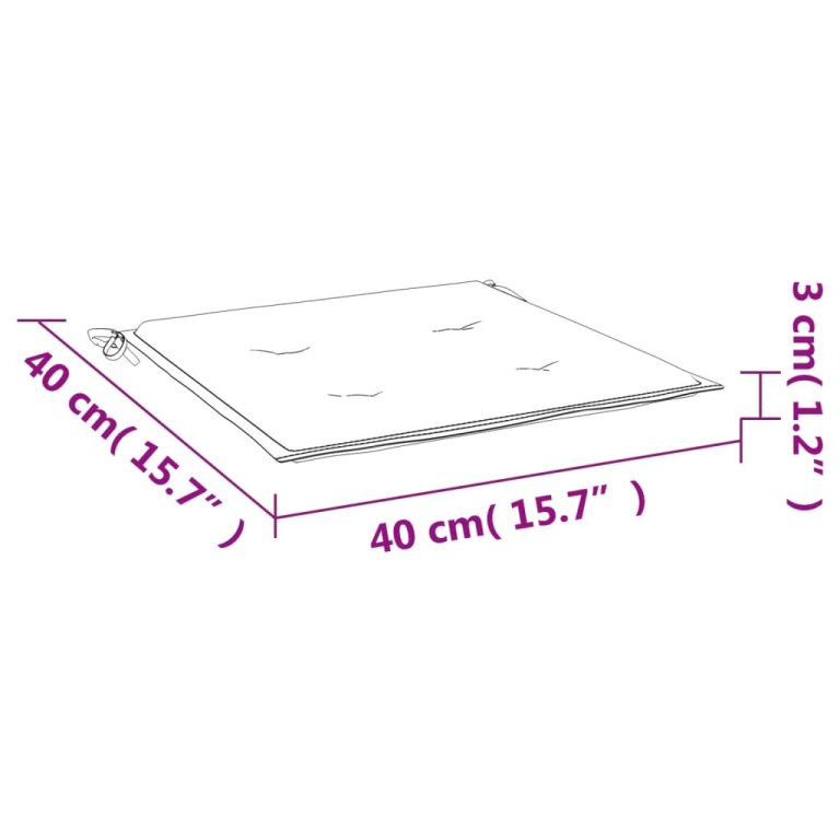 Jastuci za vrtne stolice 2 kom krem 40 x 40 x 3 cm od tkanine