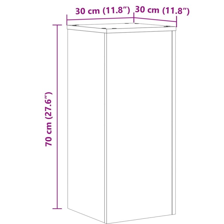 Stalci za biljke 2 kom crni 30 x 30 x 70 cm konstruirano drvo