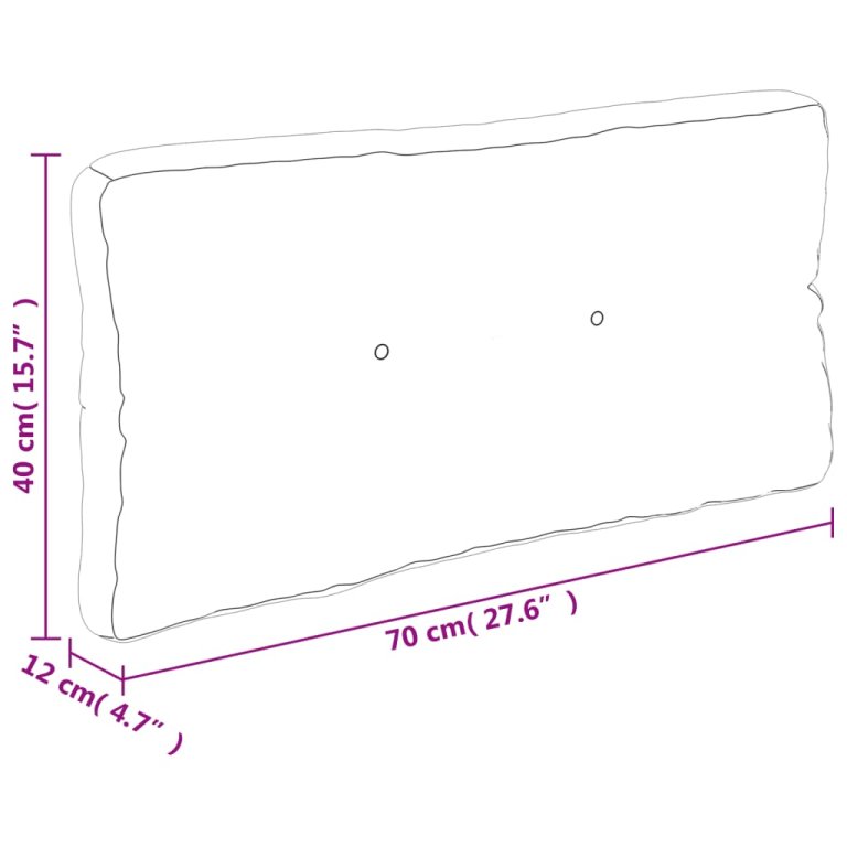 Jastuk za palete crni 70 x 40 x 12 cm od tkanine