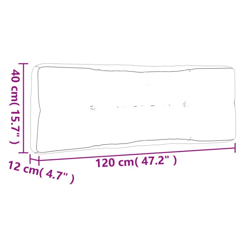 Jastuk za palete antracit 120 x 40 x 12 cm od tkanine