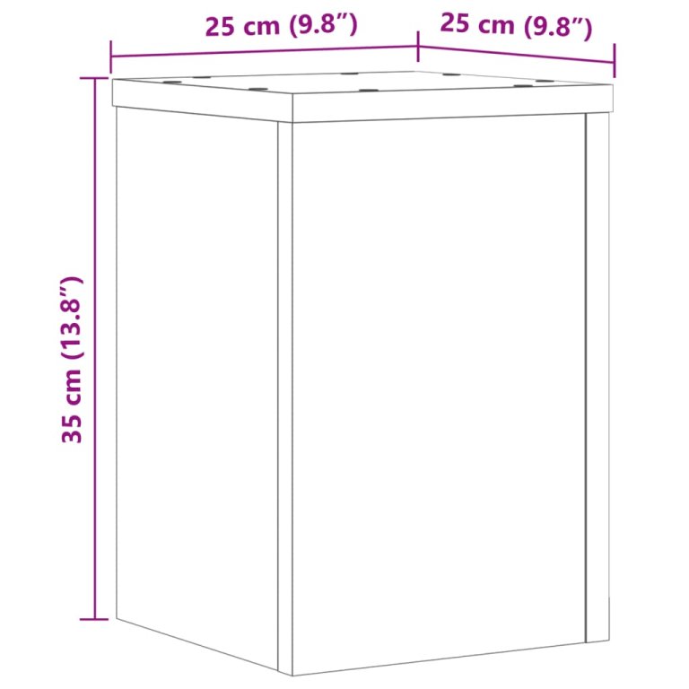 Stalci za biljke 2 kom bijeli 25x25x35 cm konstruirano drvo