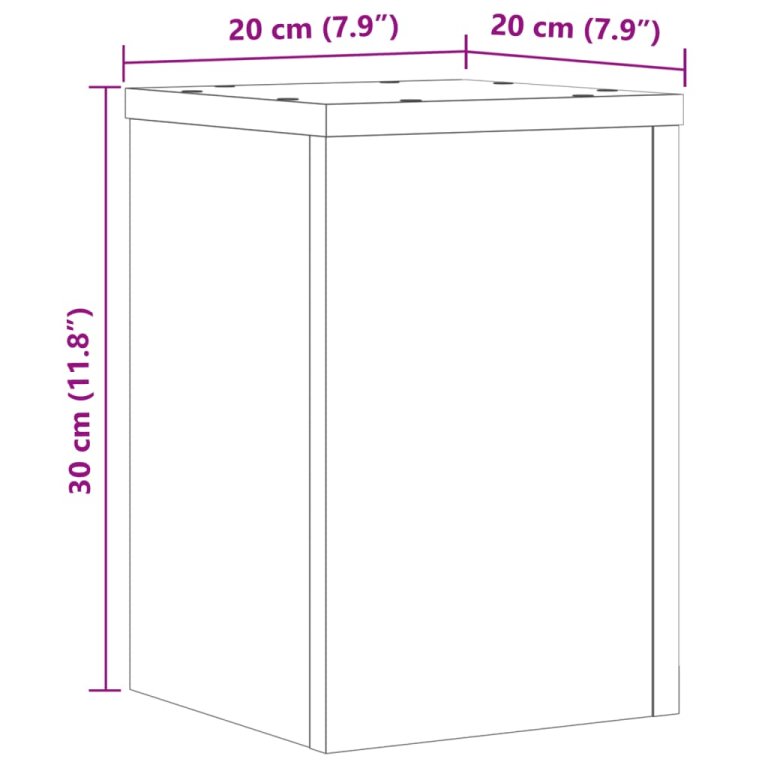 Stalci za biljke 2 kom bijeli 20x20x30 cm konstruirano drvo