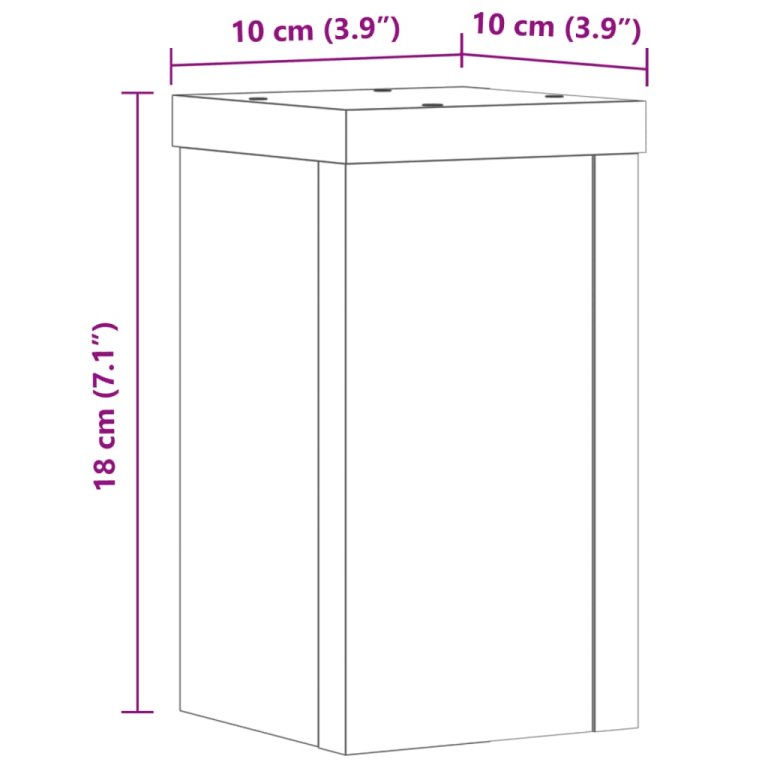 Stalci za biljke 2 kom boja dimljenog hrasta 10x10x18 cm drveni