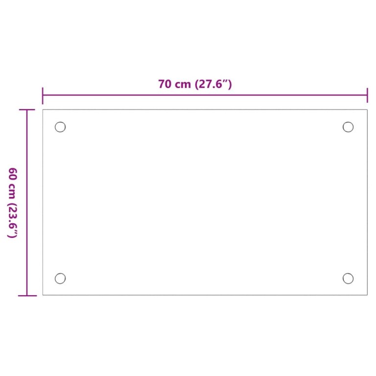 Kuhinjske zaštite od prskanja 2 kom bijele 70 x 60 cm staklene