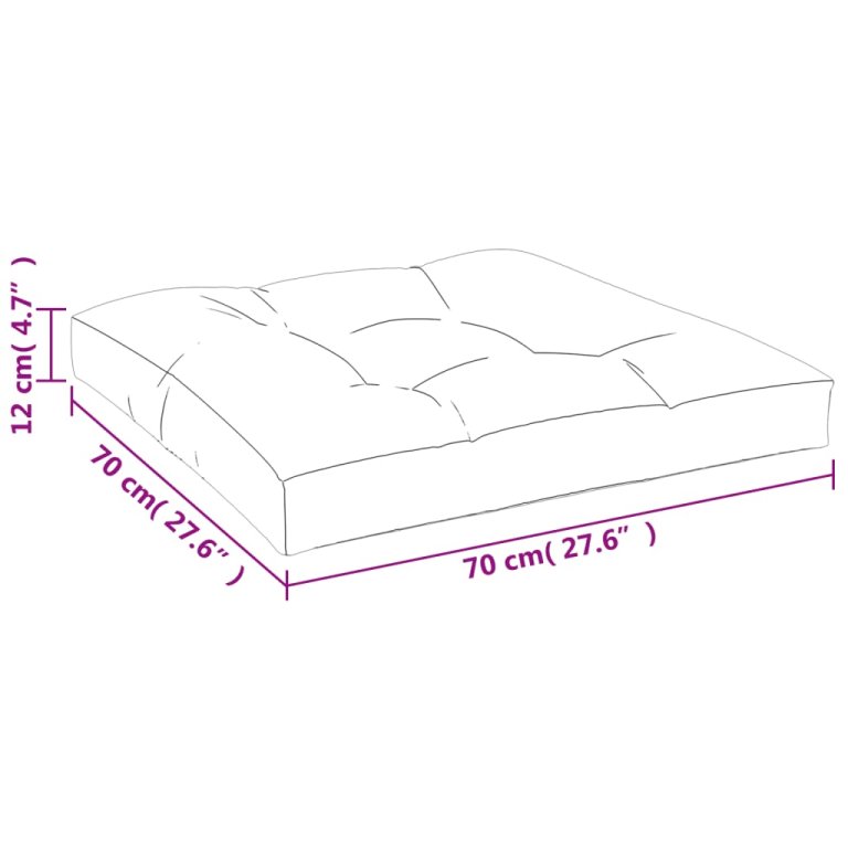 Jastuk za palete antracit 70 x 70 x 12 cm od tkanine