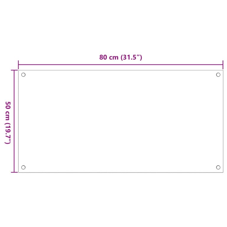 Kuhinjske zaštite od prskanja 2 kom bijele 80 x 50 cm staklene