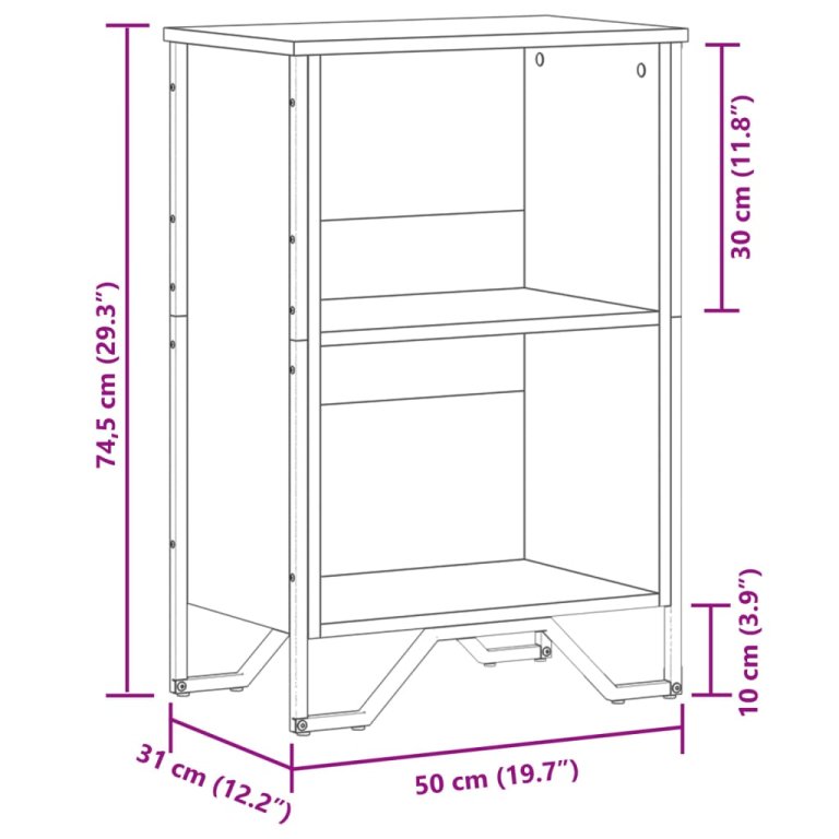 Regal za knjige boja hrasta 50x31x74,5 cm od konstruiranog drva