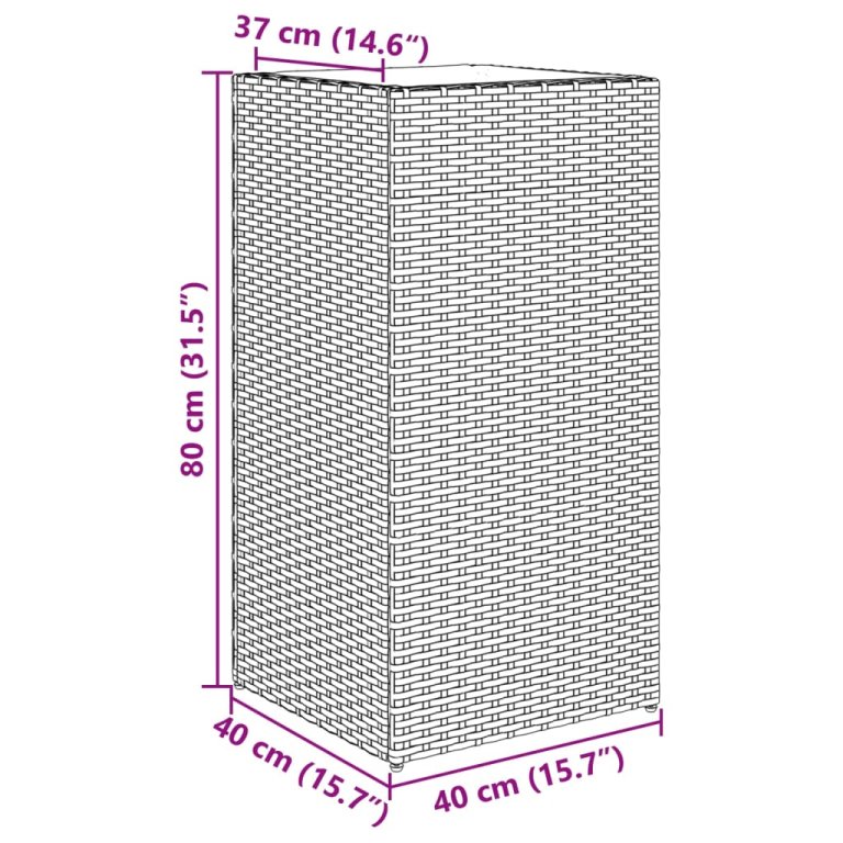 Vrtne sadilice 2 kom smeđa 40 x 40 x 80 cm od poliratana