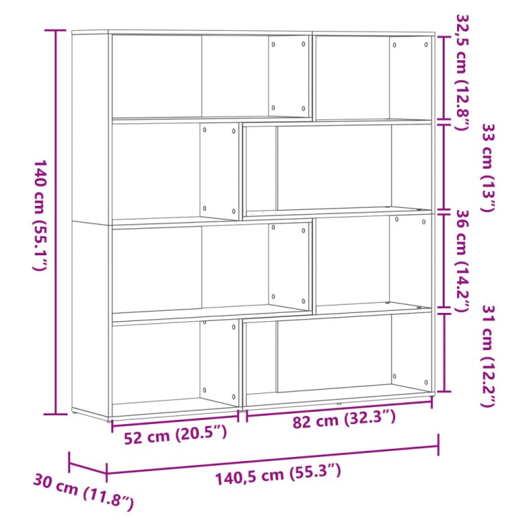 Kutni regal za knjige s 4 razine bijeli 85 x 85 x 140 cm drveni