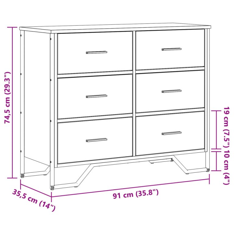 Komoda boja hrasta sonome 91 x 35,5 x 74,5 cm konstruirano drvo