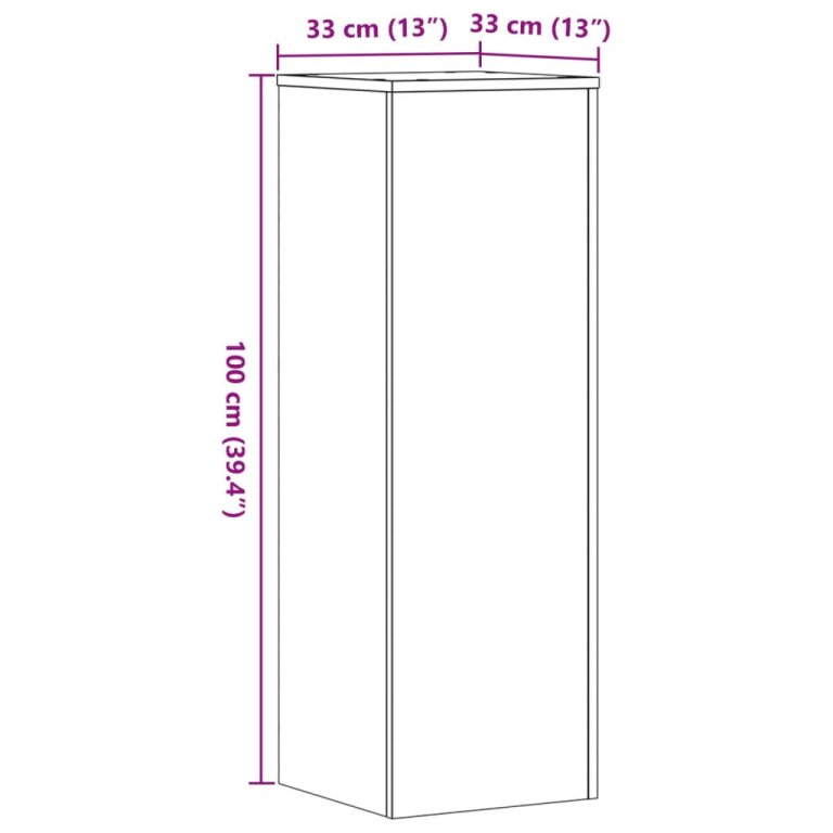 Stalci za biljke 2 kom boja hrasta 33 x 33 x 100 cm drveni