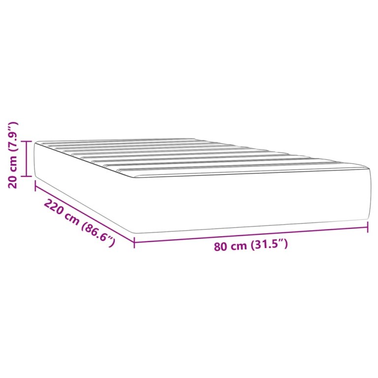 Madrac s oprugama tamnoplavi 80x220x20 cm baršunasti