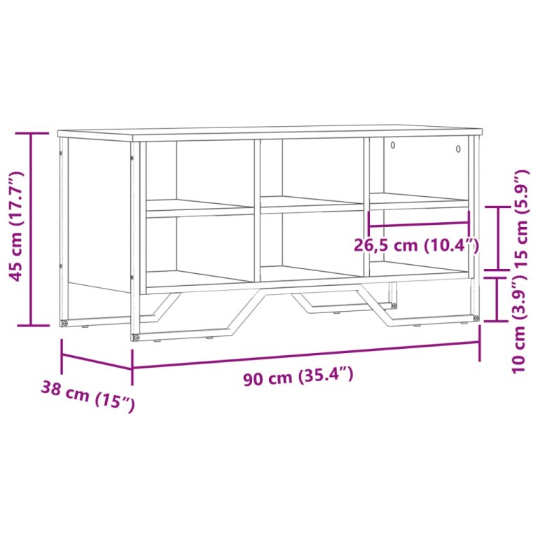 Ormarić za cipele sivi hrast 90x38x45,5 cm konstruirano drvo