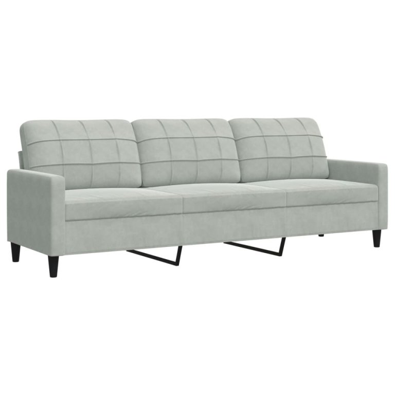 4-dijelni set sofa s jastucima svjetlosivi baršunasti