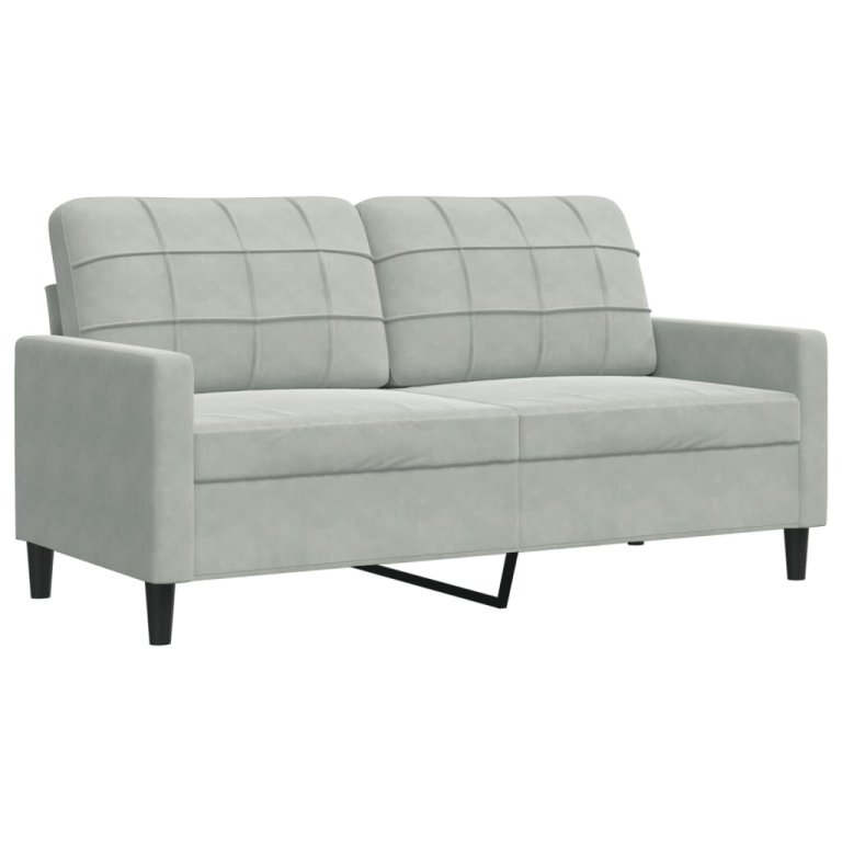 4-dijelni set sofa s jastucima svjetlosivi baršunasti