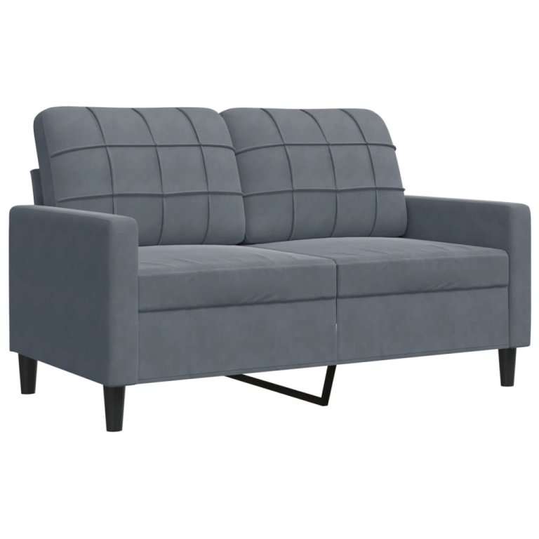 3-dijelni set sofa s jastucima tamnosivi baršunasti