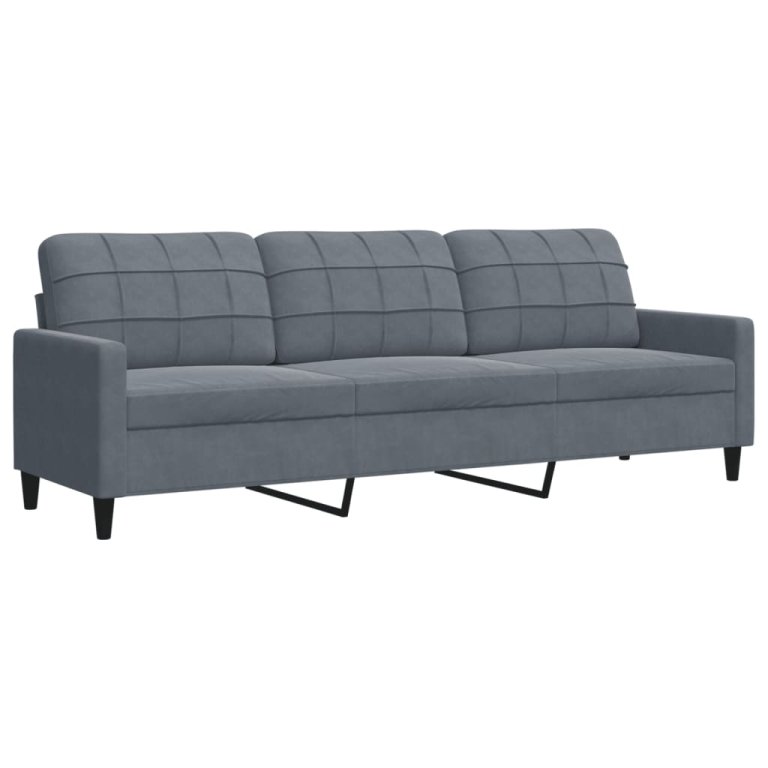 4-dijelni set sofa s jastucima tamnosivi baršunasti