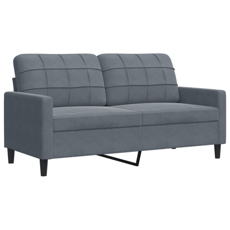 4-dijelni set sofa s jastucima tamnosivi baršunasti