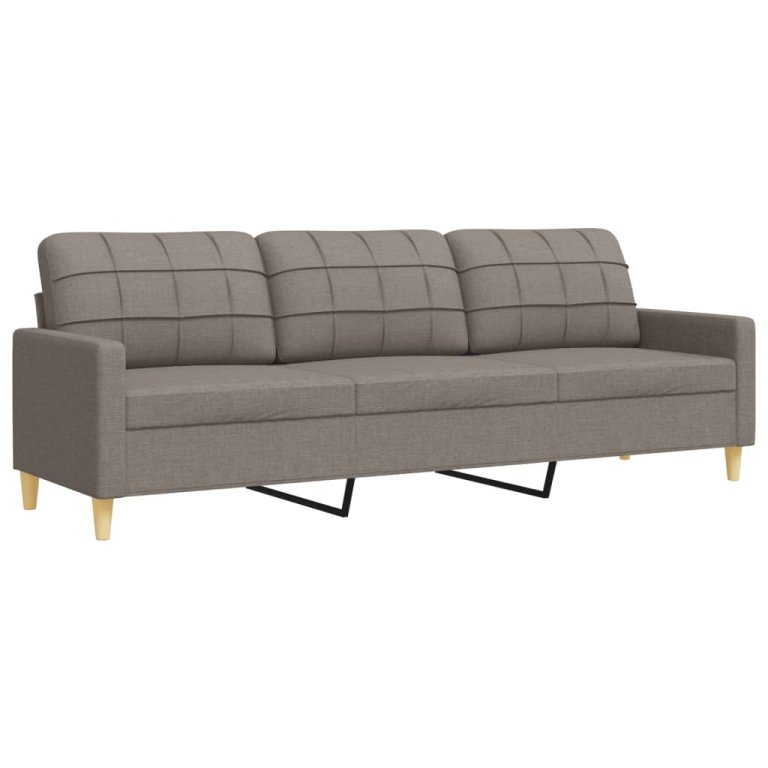 3-dijelni set sofa smeđesivi od tkanine