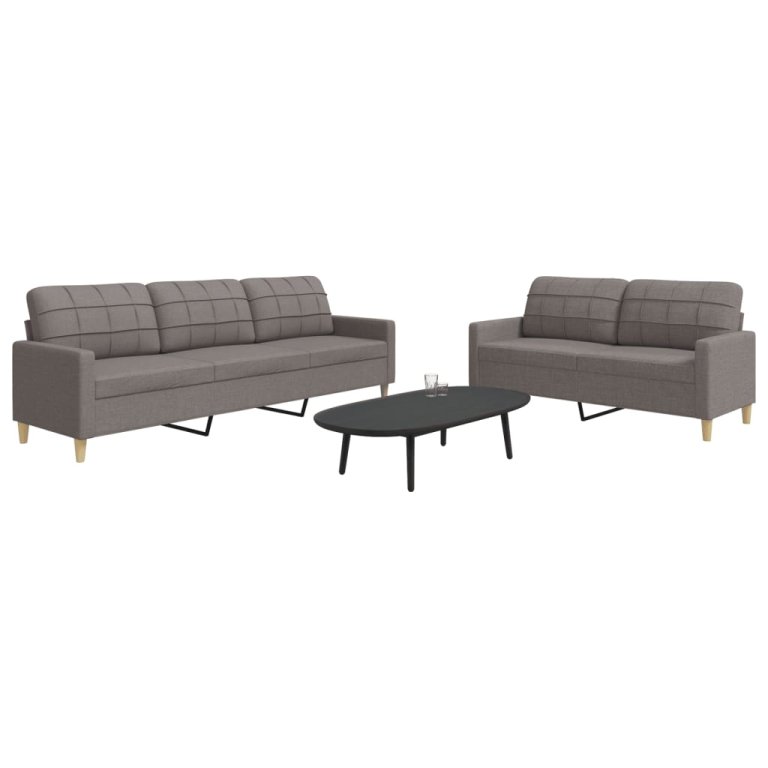 2-dijelni set sofa smeđesivi od tkanine