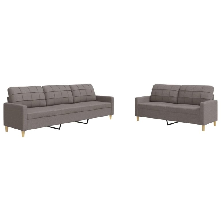 2-dijelni set sofa smeđesivi od tkanine