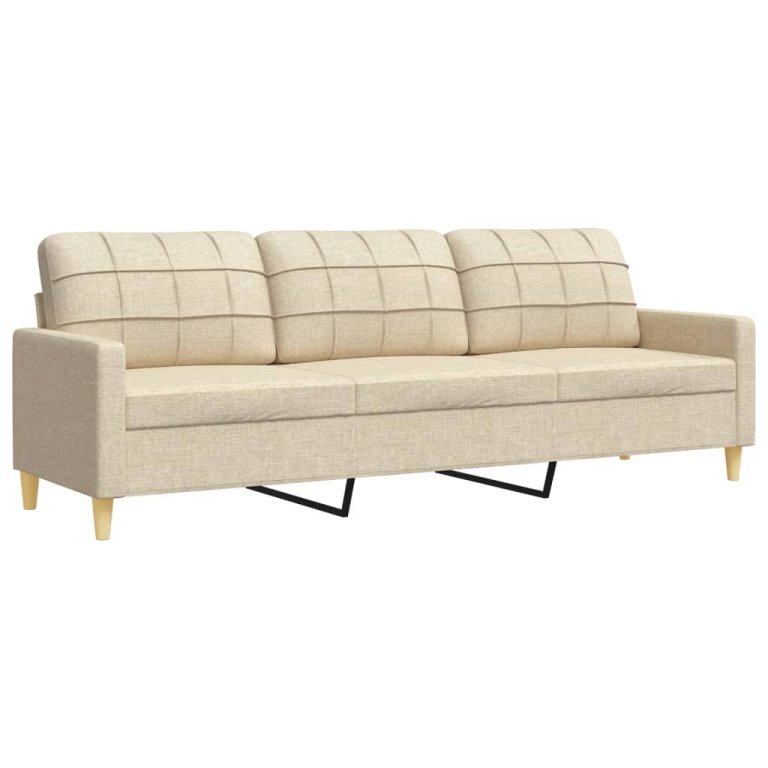 3-dijelni set sofa krem od mikrovlakana