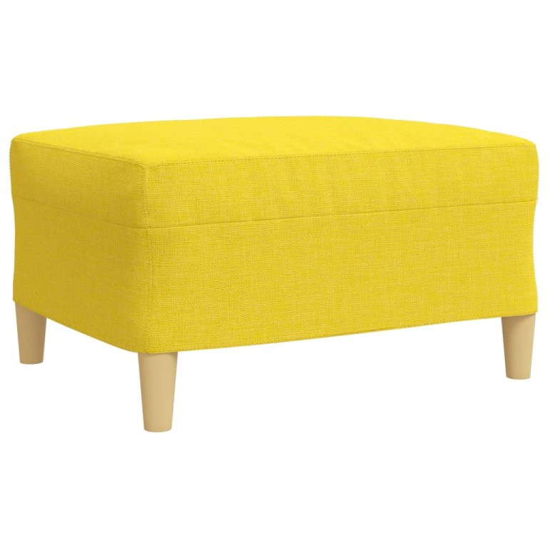 3-dijelni set sofa s tabureom svjetložuti od tkanine