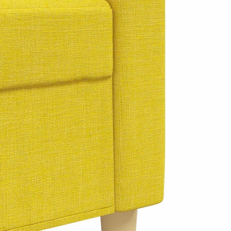 3-dijelni set sofa s tabureom svjetložuti od tkanine