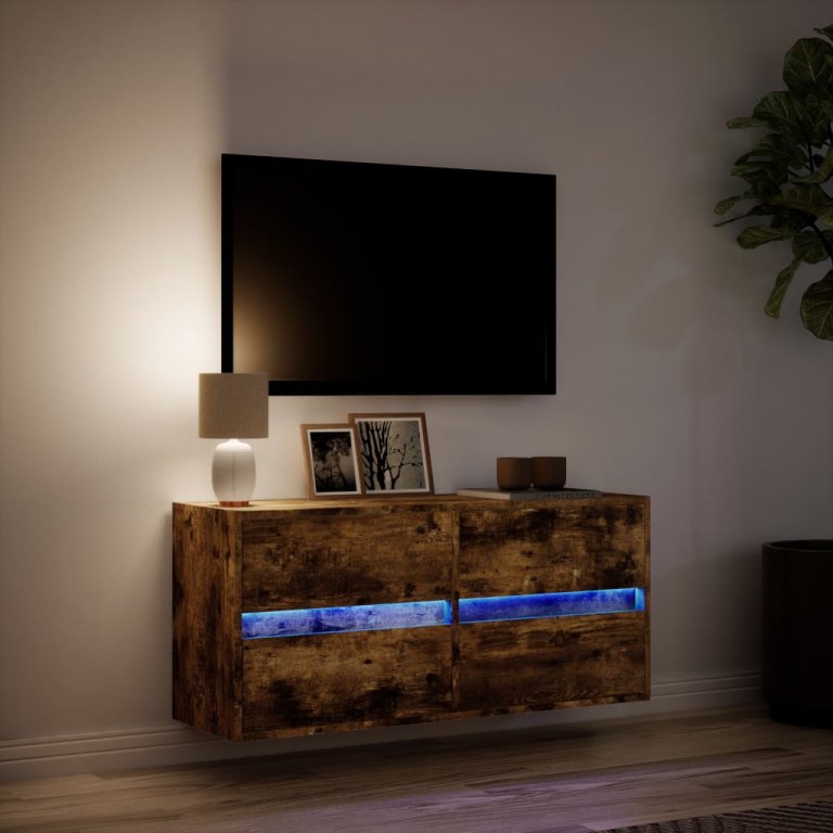 Zidni TV ormarić LED boja dimljenog hrasta 100x31x45 cm