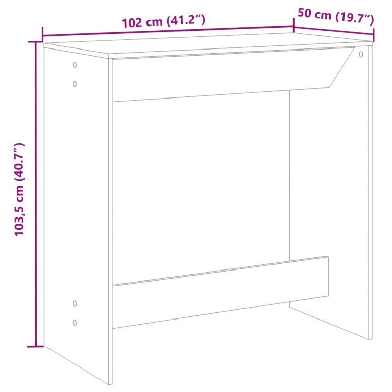 Barski stol boja starog drva 102x50x103,5 cm konstruirano drvo